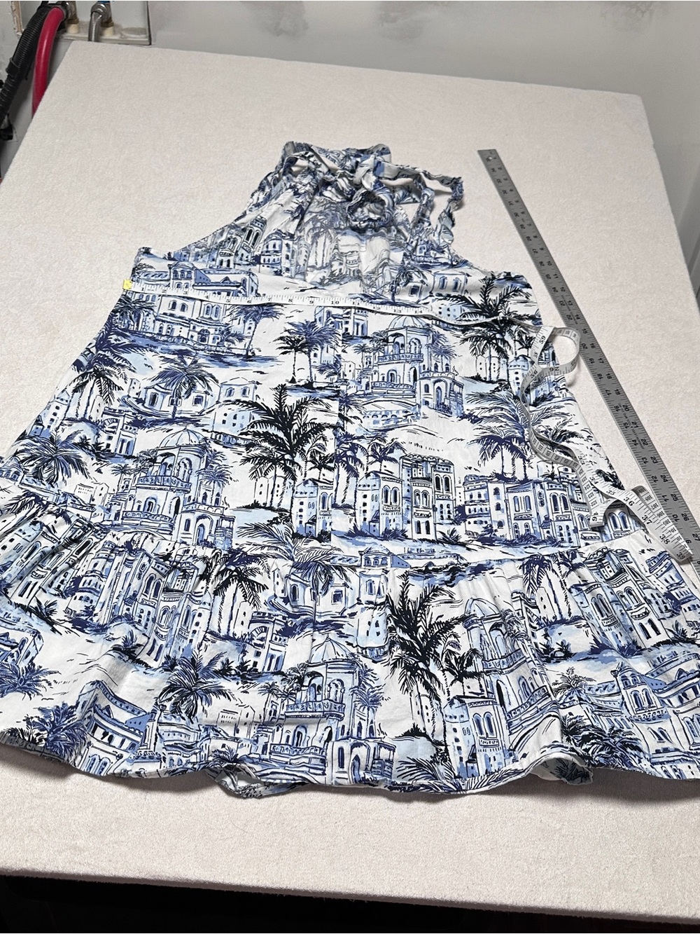 Calypso St. Barth Blue and White Halter Top Dress - Picture 8 of 12